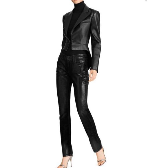 Ralph Lauren Collection Purple Label Black Leather Jacket Tailcoat Tuxedo $3490 - Picture 9 of 16